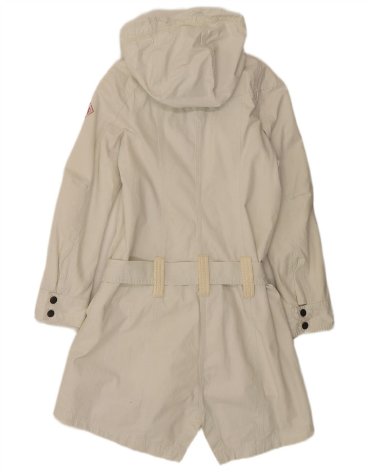 Diesel Womens Hooded Parka Jacket UK 10 Small White Polyamide