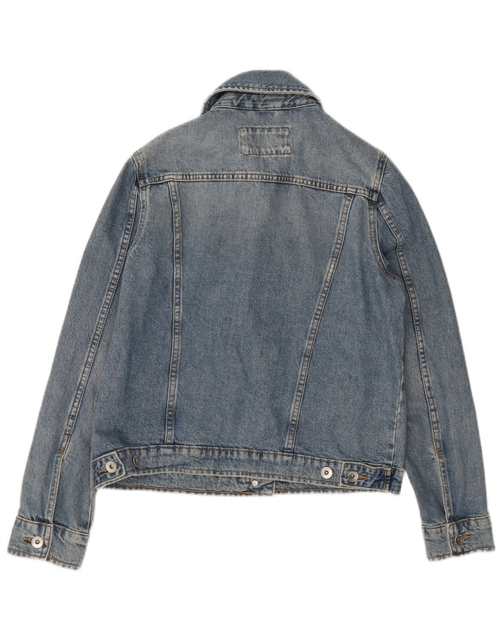 Marks & Spencer Womens Denim Jacket UK 10 Small Blue Cotton