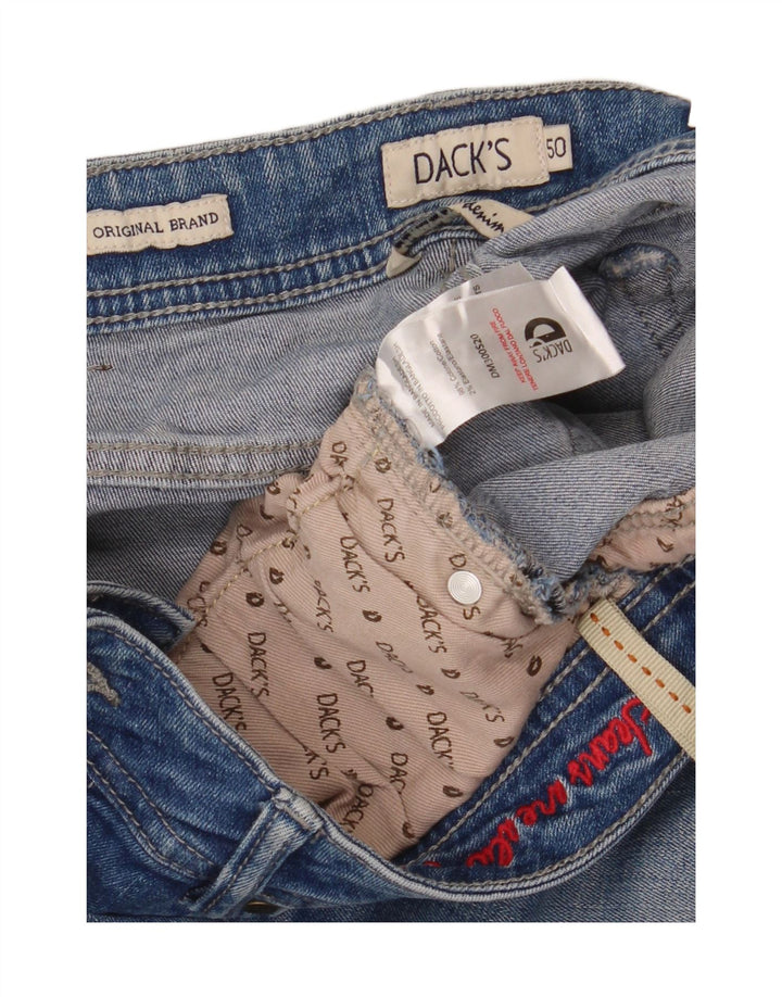 Dack's Mens Slim Jeans IT 50 Large W34 L32 Blue Cotton