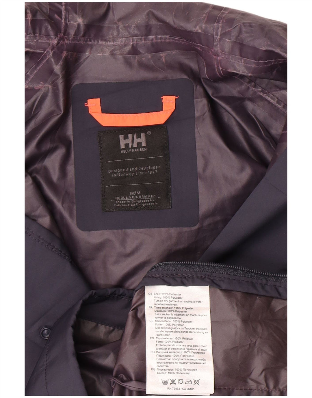 Helly Hansen Womens Hooded Pullover Rain Jacket UK 14 Medium Navy Blue