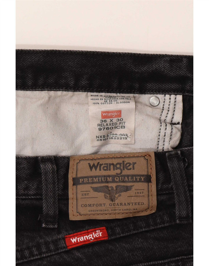 Wrangler Mens Relaxed Fit Straight Jeans W36 L30 Grey Cotton