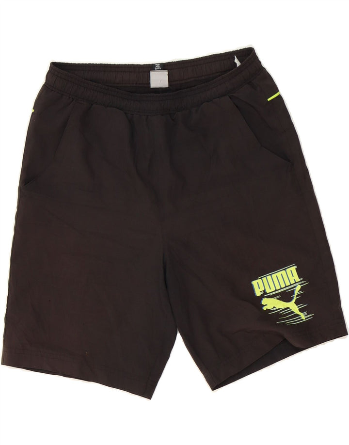 PUMA Boys Sport Shorts 13-14 Years Brown Polyester Vintage Puma and Second-Hand Puma from Messina Hembry 