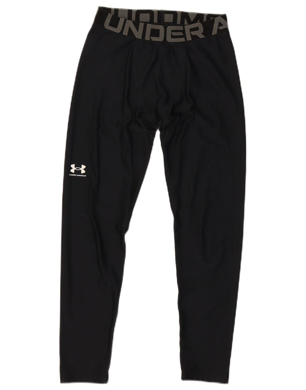 Under Armour Boys Heat Gear Graphic Leggings 11-12 Years Large Black