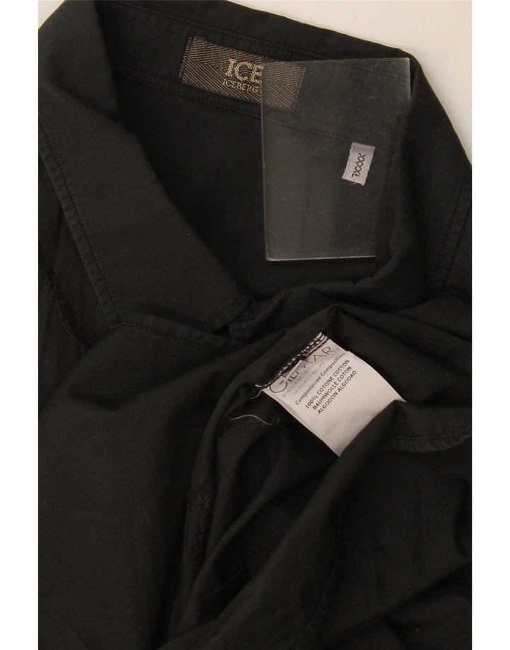 Iceberg Mens Graphic Shirt 4XL Black Cotton