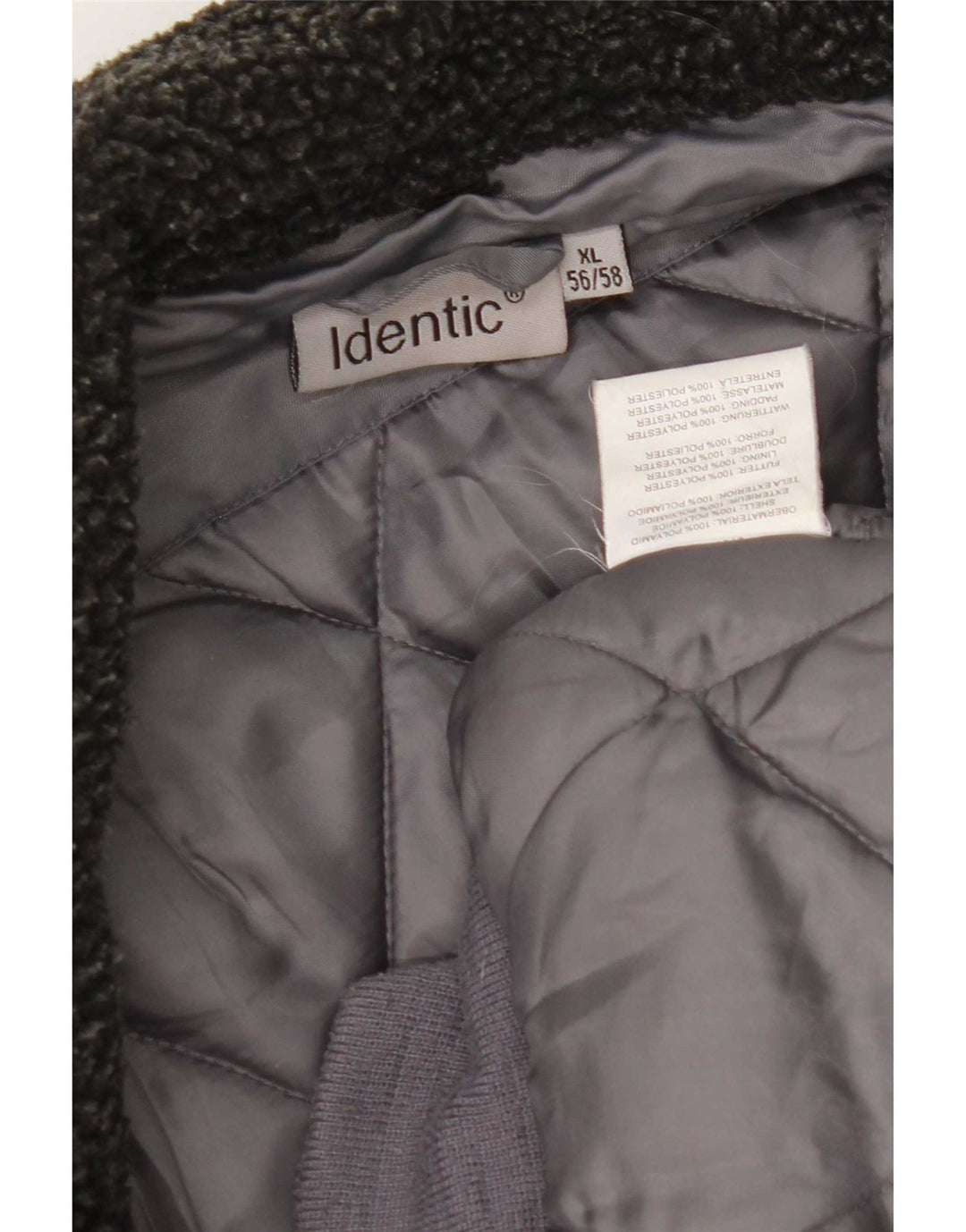 Identic Mens Padded Jacket IT 56/58 XL Grey Colourblock Nylon