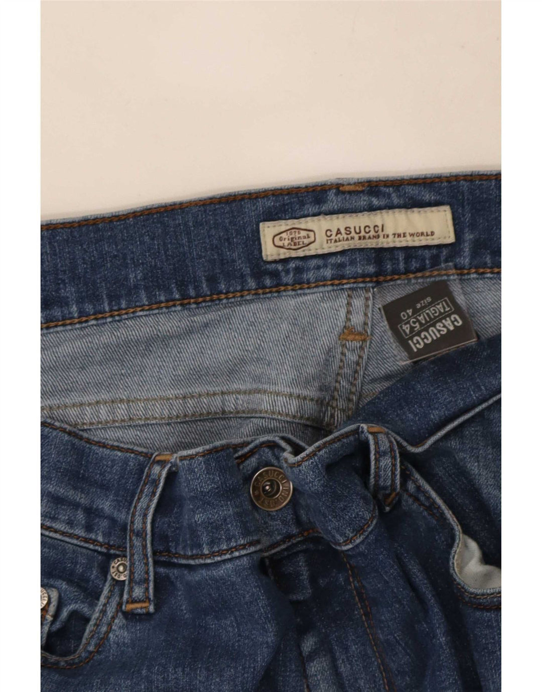 Casucci Mens Straight Jeans W40 L32 Blue Cotton