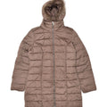 BEST COMPANY Womens Hooded Padded Jacket UK 14 Medium Beige | Vintage Best Company | Thrift | Second-Hand Best Company | Used Clothing | Messina Hembry 