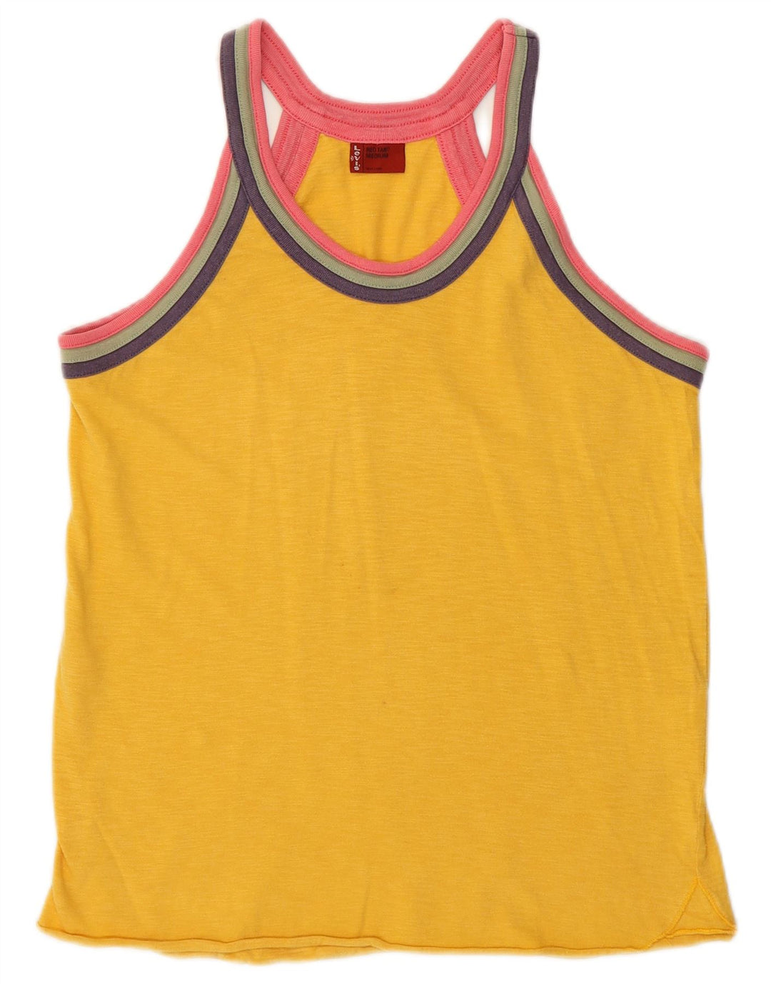 Levi's Womens Graphic Vest Top UK 14 Medium Yellow