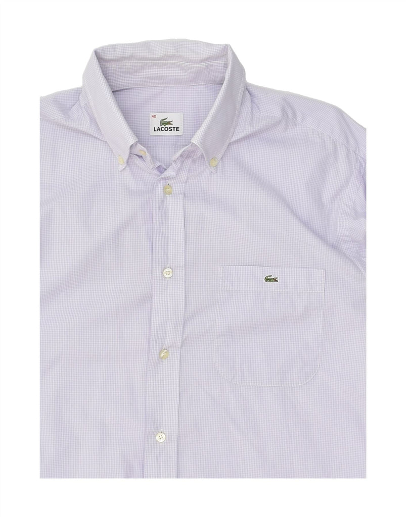 LACOSTE Mens Shirt Size 40 Medium Purple Cotton | Vintage Lacoste | Thrift | Second-Hand Lacoste | Used Clothing | Messina Hembry 