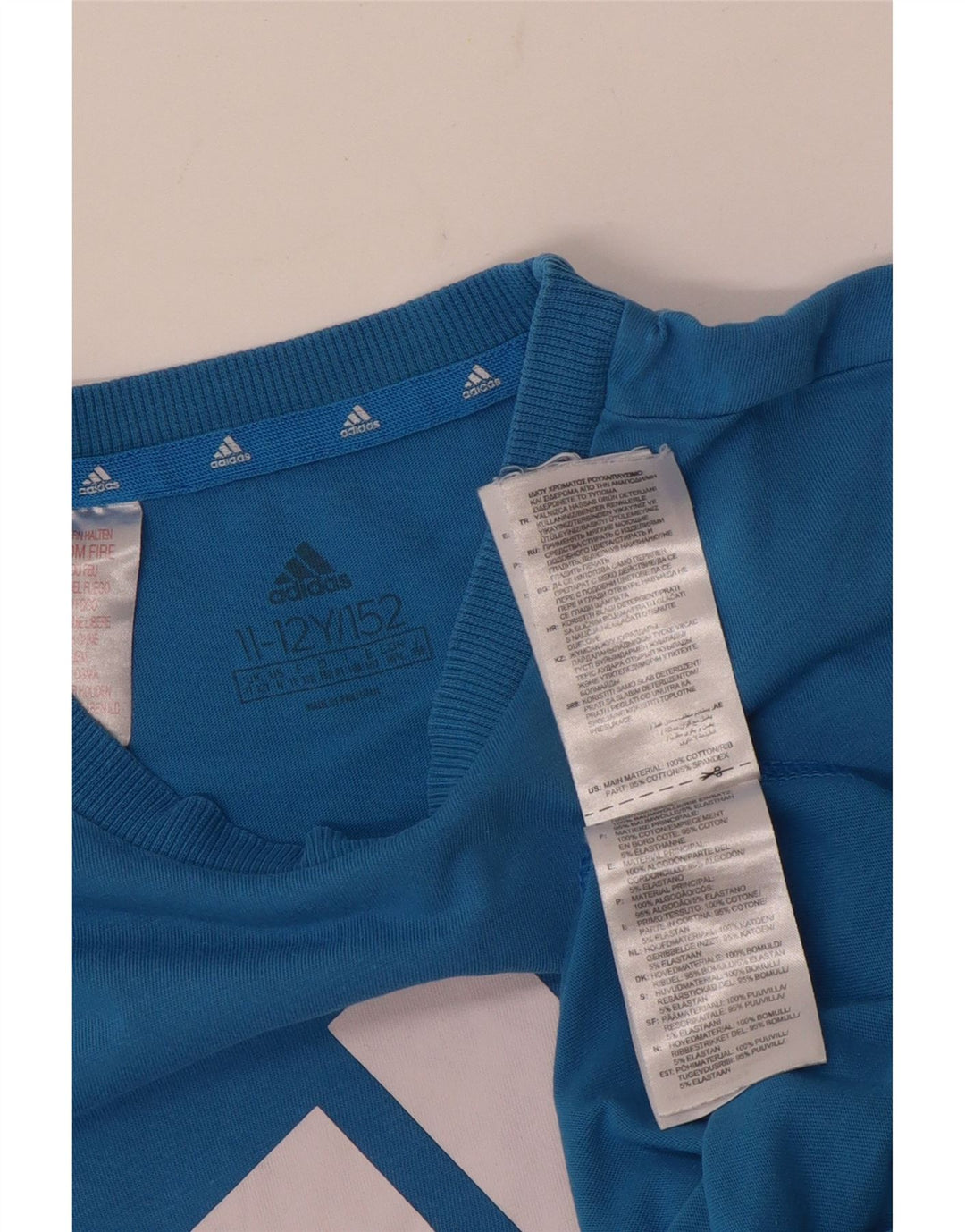 Adidas Boys Graphic T-Shirt Top 11-12 Years Blue Cotton