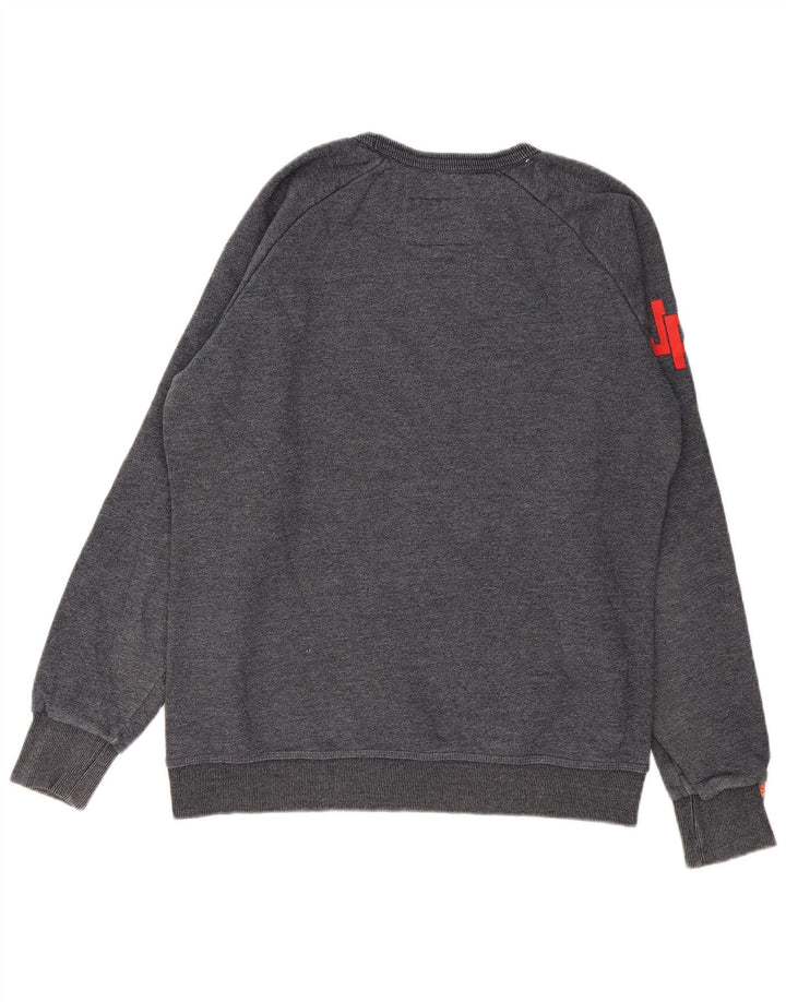 Superdry Mens Graphic Sweatshirt Jumper 2XL Navy Blue Cotton