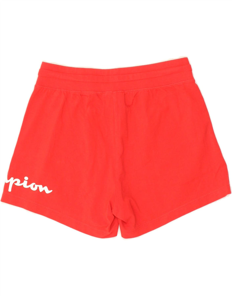 CHAMPION Womens Graphic Sport Shorts UK 6 XS Red Cotton | Vintage Champion | Thrift | Second-Hand Champion | Used Clothing | Messina Hembry 