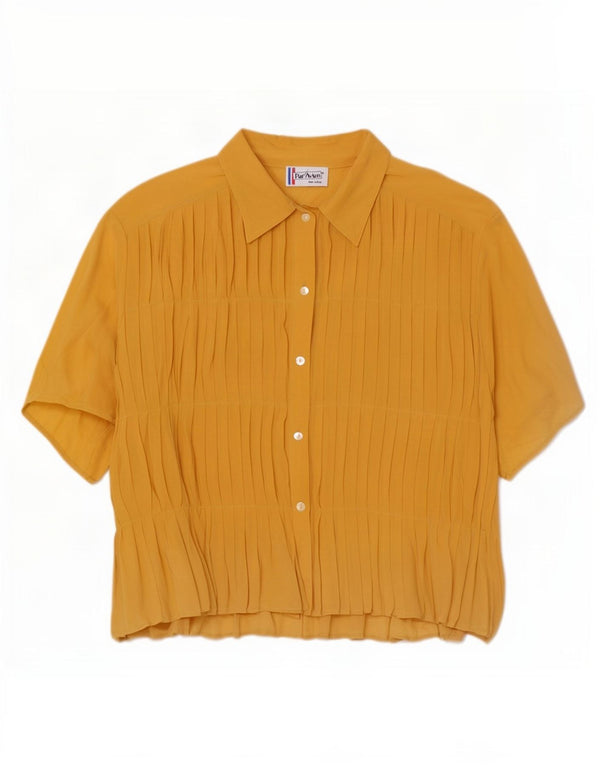 Par Avion Womens Short Sleeve Oversized Shirt Blouse IT 42 Medium Yellow