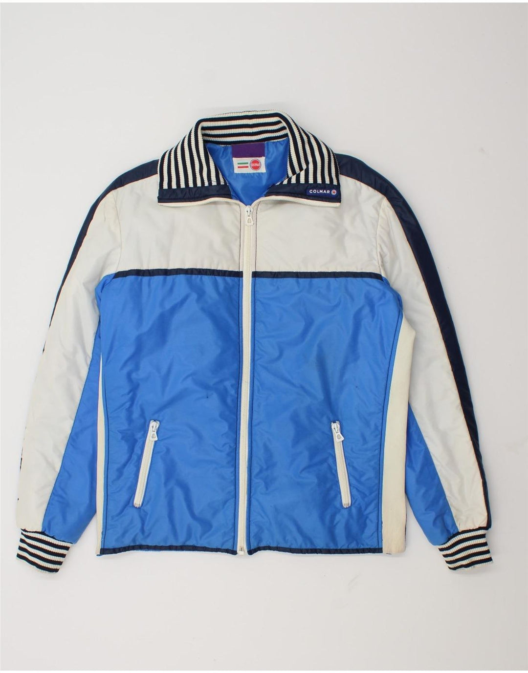 Colmar Mens Padded Jacket IT 50 Medium Blue Colourblock Nylon