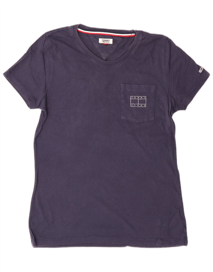 Tommy Hilfiger Womens T-Shirt Top Medium Navy Blue Cotton