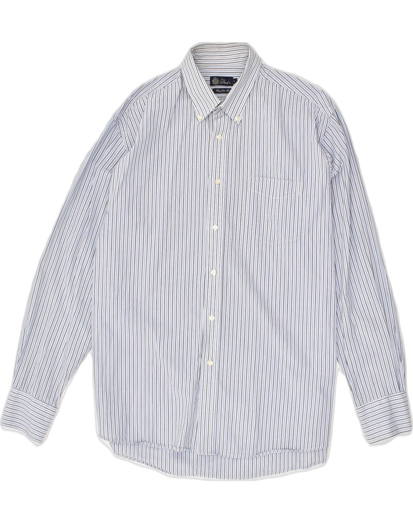 DACK'S Mens Regular Fit Shirt Large Blue Striped Cotton | Vintage Dack's | Thrift | Second-Hand Dack's | Used Clothing | Messina Hembry 