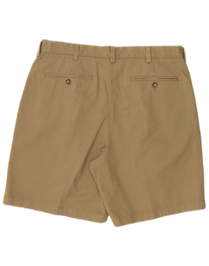 L.L.Bean Mens Pegged Chino Shorts W35 Large Khaki Cotton