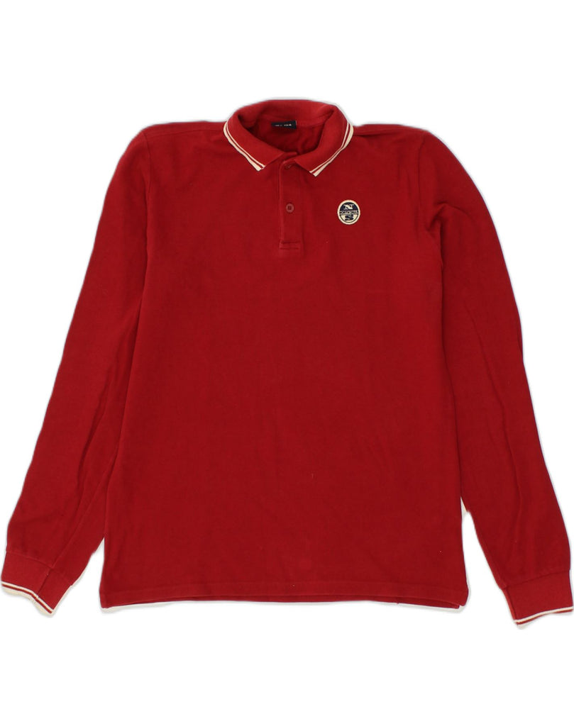 NORTH SAILS Boys Long Sleeve Polo Shirt 13-14 Years Red Cotton | Vintage North Sails | Thrift | Second-Hand North Sails | Used Clothing | Messina Hembry 