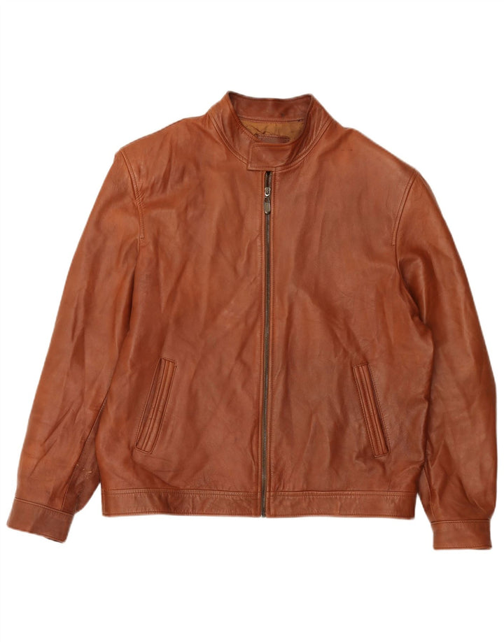 Vintage Mens Bomber Leather Jacket UK 42 XL Brown