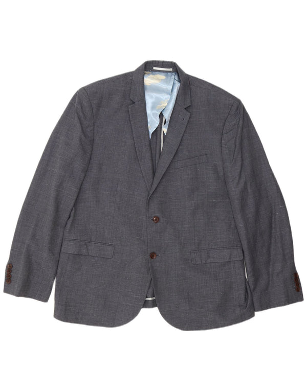 Joules Mens 2 Button Slim Fit Blazer Jacket UK 48 4XL Grey Flecked Wool