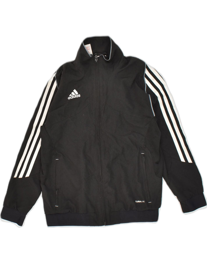 ADIDAS Boys Climalite Graphic Tracksuit Top Jacket 7-8 Years Black | Vintage Adidas | Thrift | Second-Hand Adidas | Used Clothing | Messina Hembry 