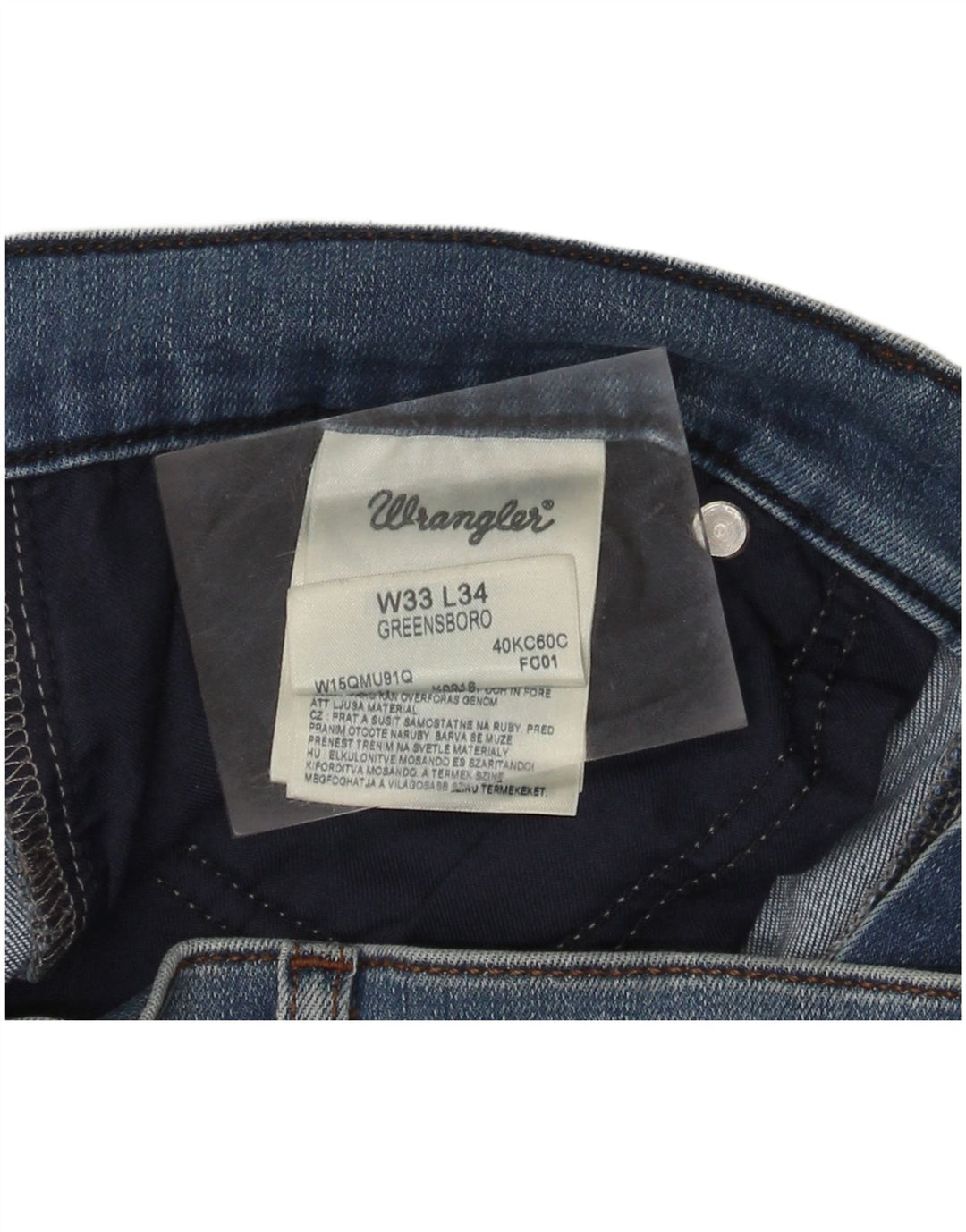 Wrangler Mens Greensboro Distressed Straight Jeans W33 L31 Blue Cotton