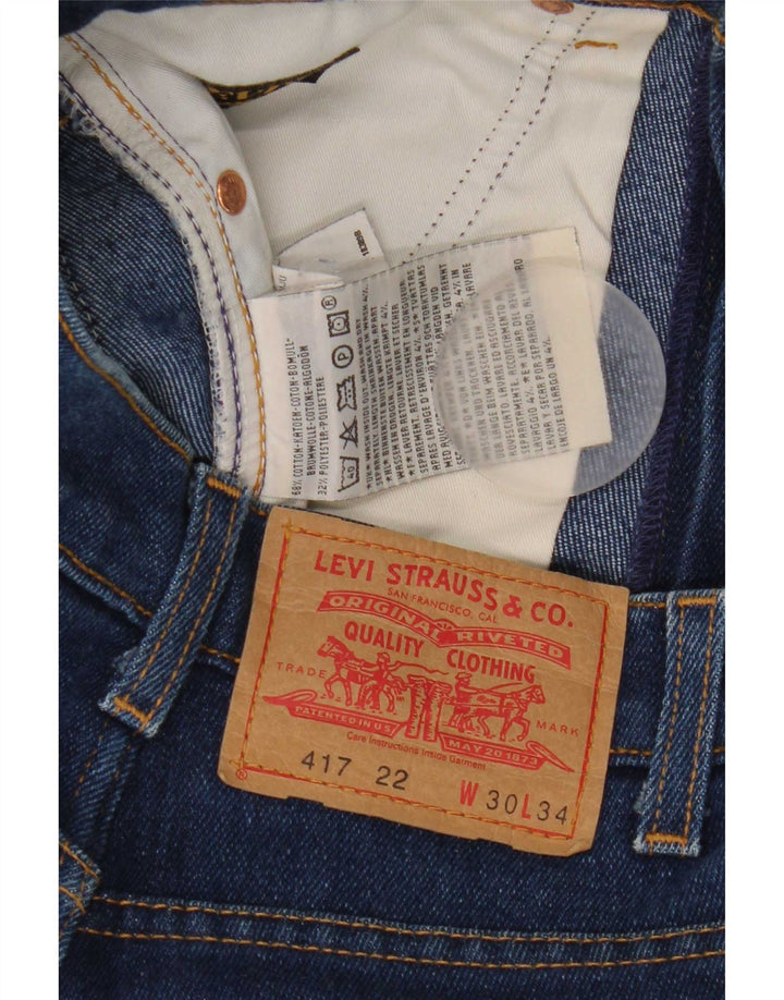 Levi's Mens 417 Bootcut Jeans W30 L34 Blue Cotton