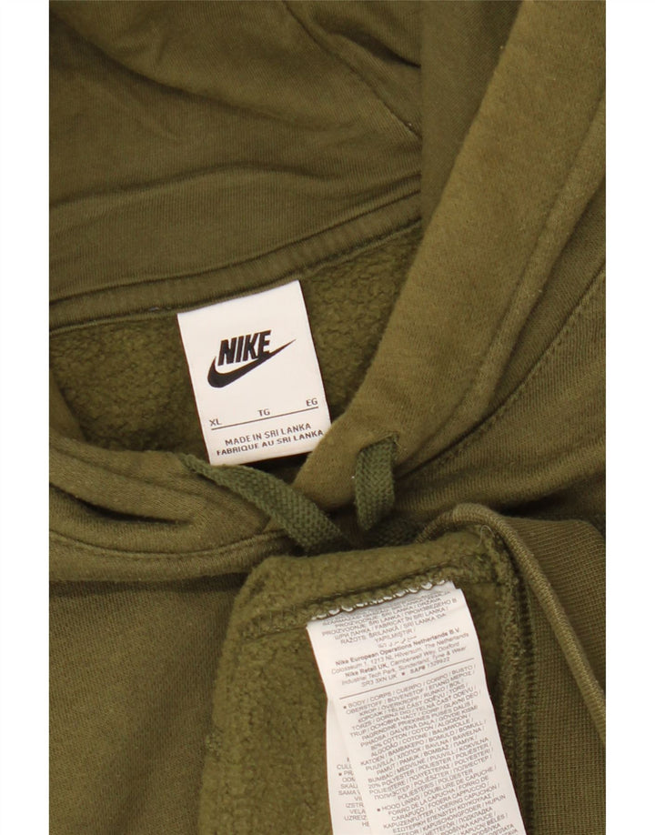 NIKE Mens Hoodie Jumper XL Khaki Cotton