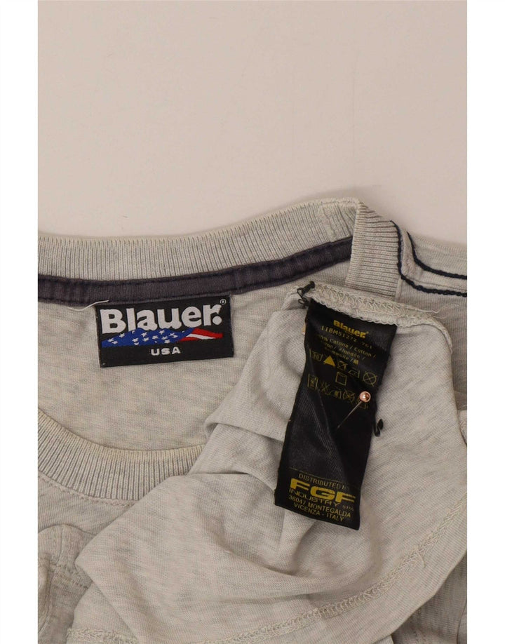 Blauer Mens Graphic T-Shirt Top Medium Grey Cotton