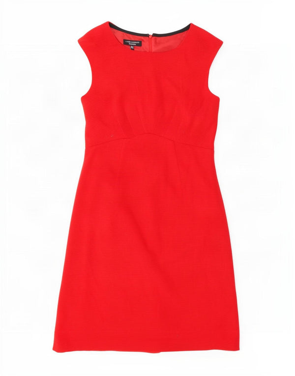 Laura Ashley Womens Sleeveless Sheath Dress UK 12 Medium Red Acrylic