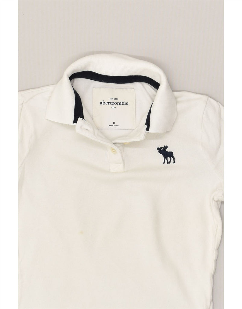 ABERCROMBIE & FITCH Boys Polo Shirt 7-8 Years Medium Off White Cotton | Vintage Abercrombie & Fitch | Thrift | Second-Hand Abercrombie & Fitch | Used Clothing | Messina Hembry 