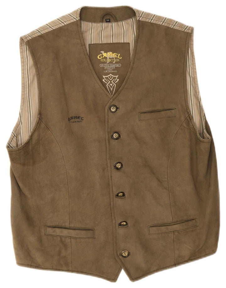 Camel Active Mens Suede Waistcoat IT 52 Large Brown