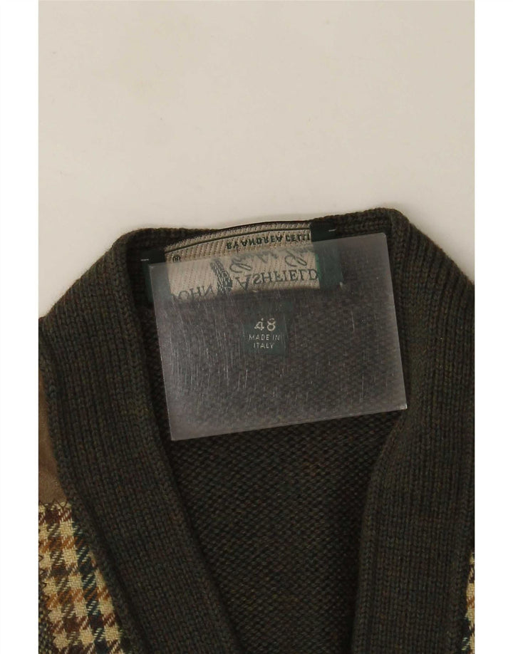 John Ashfield Mens Cricked Club Cardigan Sweater IT 48 Medium Green
