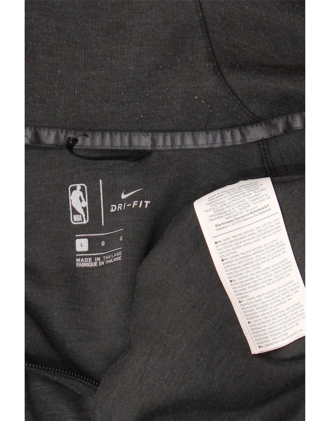 NBA Mens NBA Graphic Zip Hoodie Sweater Large Grey Colourblock Polyester