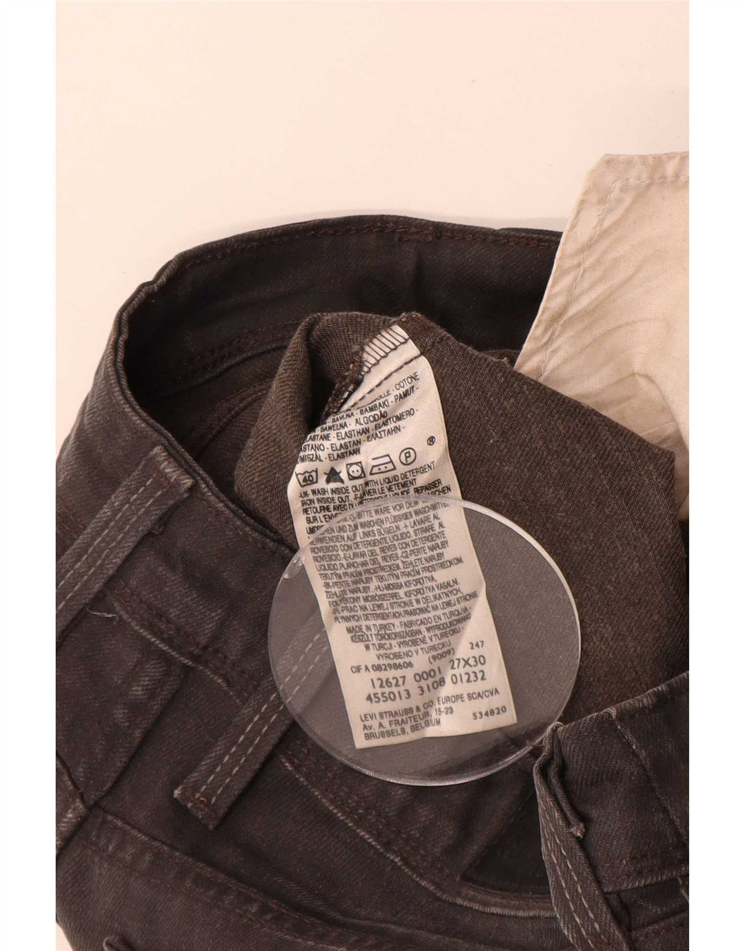 Levi's Womens Straight Jeans W27 L30 Grey Cotton