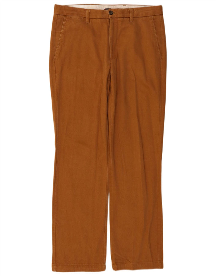 Dockers Mens Straight Chino Trousers W34 L32 Brown Cotton