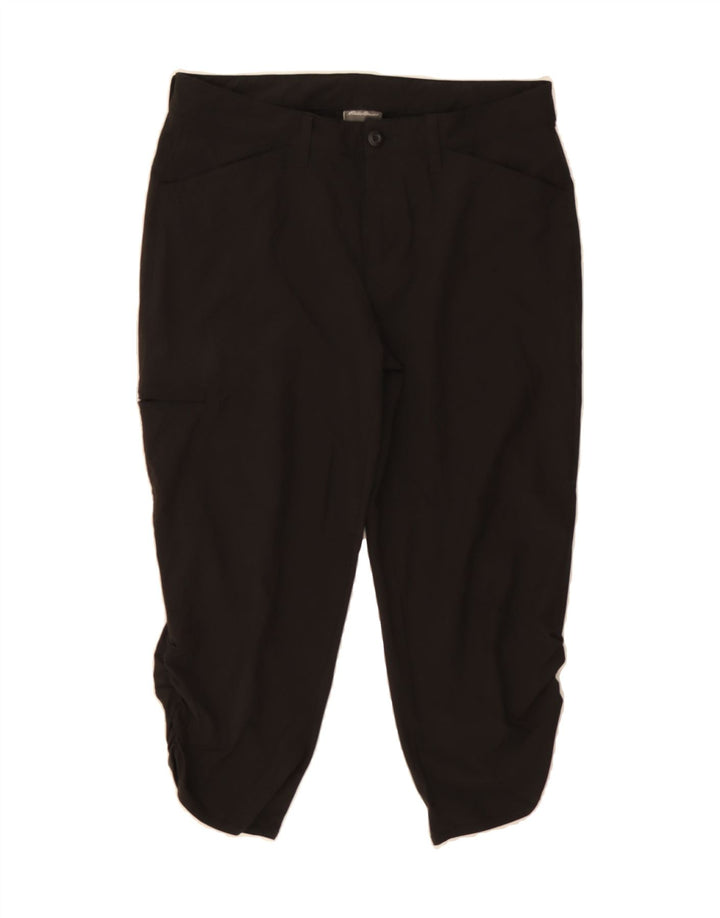 EDDIE BAUER Womens Slim Capri Trousers US 6 Medium W32 L21 Black Polyester Vintage Eddie Bauer and Second-Hand Eddie Bauer from Messina Hembry 