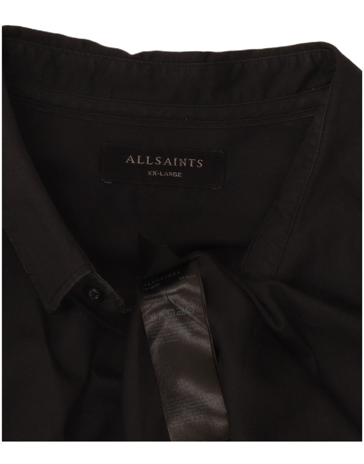 All Saints Mens Shirt 2XL Black Cotton