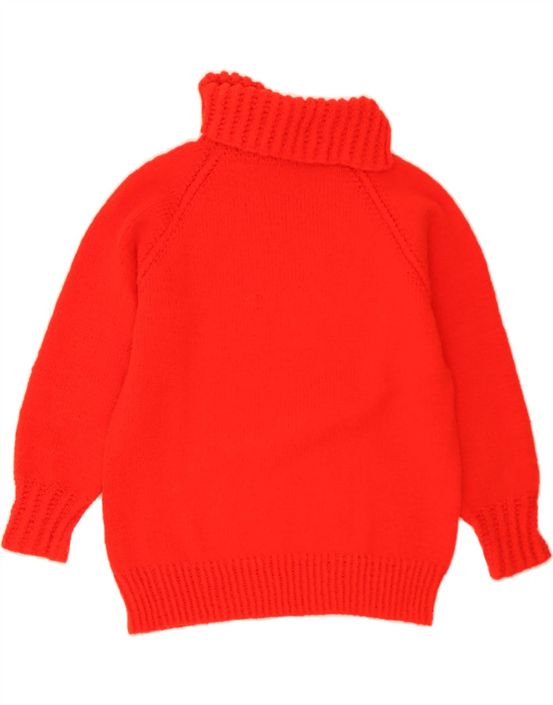 VINTAGE Womens Roll Neck Jumper Sweater UK 14 Medium Red Vintage Vintage and Second-Hand Vintage from Messina Hembry 
