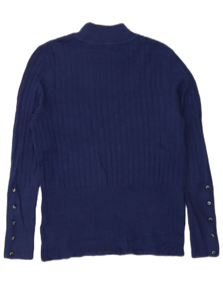 Marks & Spencer Womens Turtle Neck Jumper Sweater UK 14 Medium Blue