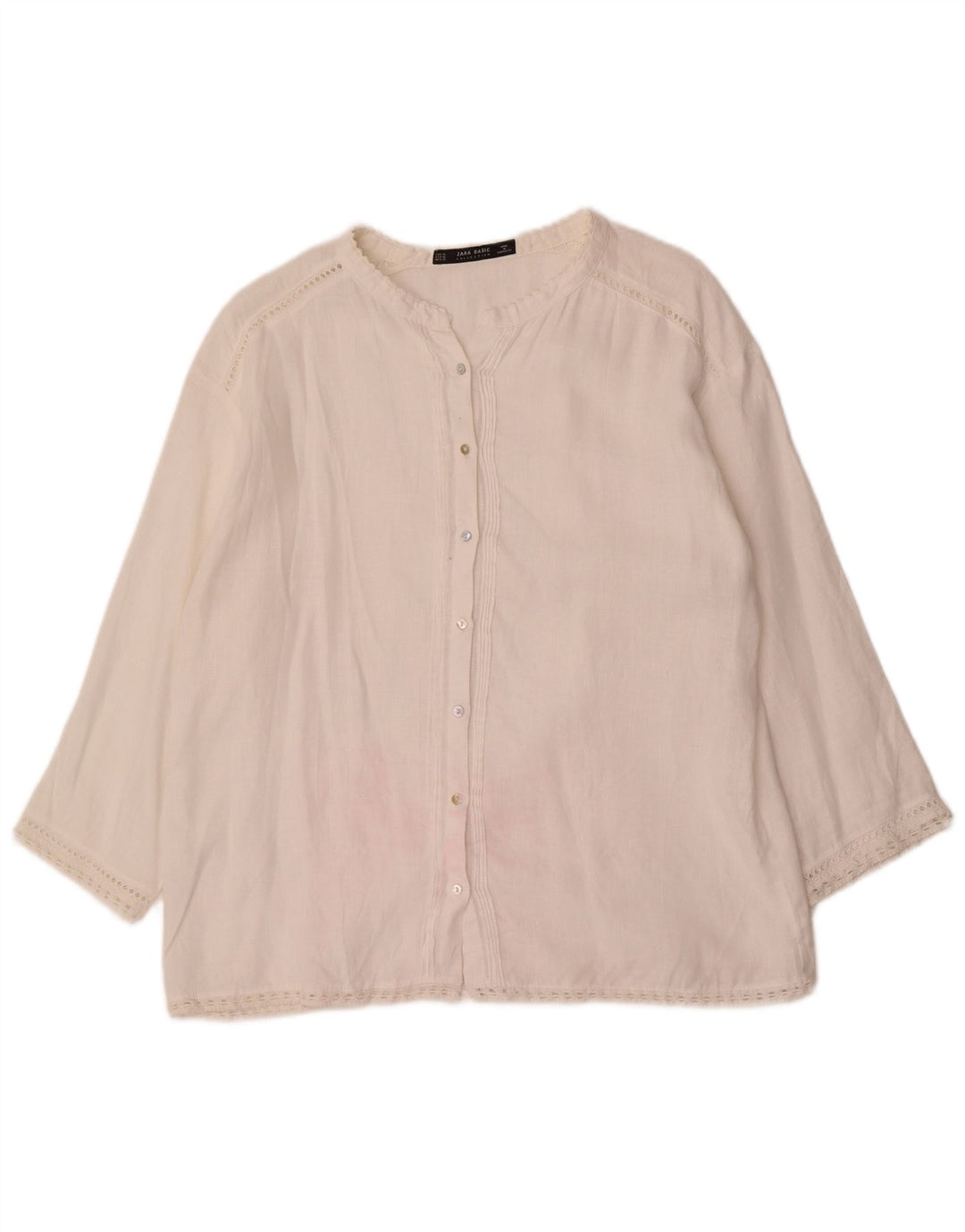 Zara Womens Shirt Blouse UK 18 XL White