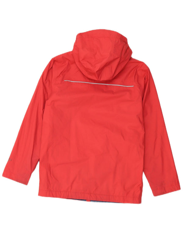 COLUMBIA Womens Hooded Rain Jacket UK 12 Medium Red Nylon