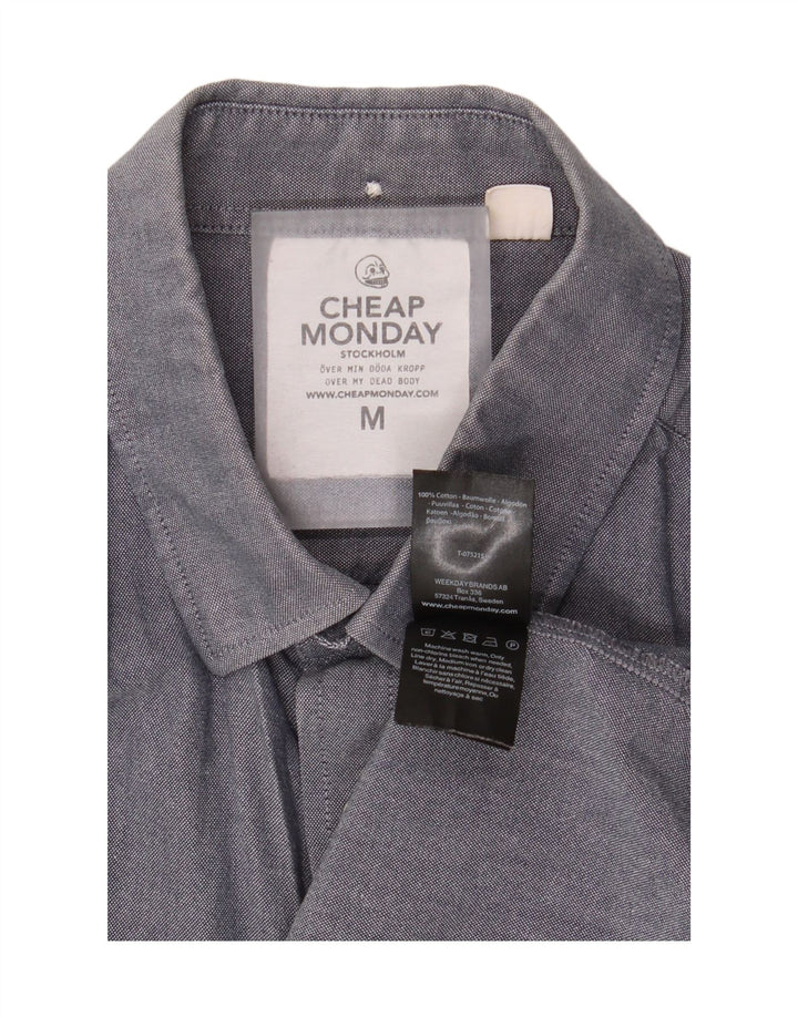 Cheap Monday Mens Shirt Medium Grey Cotton