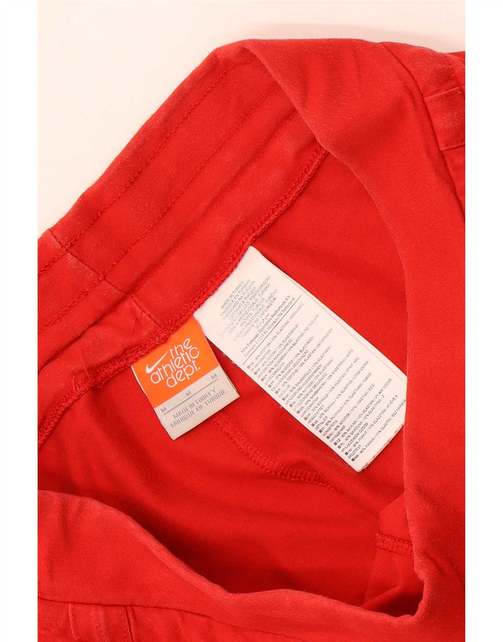Nike Womens Bermuda Sport Shorts UK 12 Medium Red Cotton
