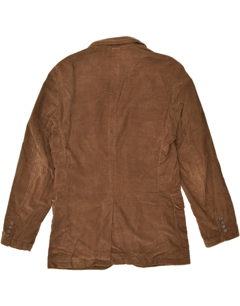 J. CREW Mens 3 Button Blazer Jacket UK 38 Medium Brown Cotton | Vintage J. Crew | Thrift | Second-Hand J. Crew | Used Clothing | Messina Hembry 