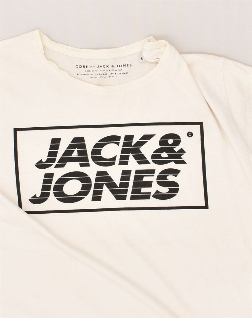 JACK & JONES Mens Core Graphic T-Shirt Top Medium White Cotton | Vintage Jack & Jones | Thrift | Second-Hand Jack & Jones | Used Clothing | Messina Hembry 