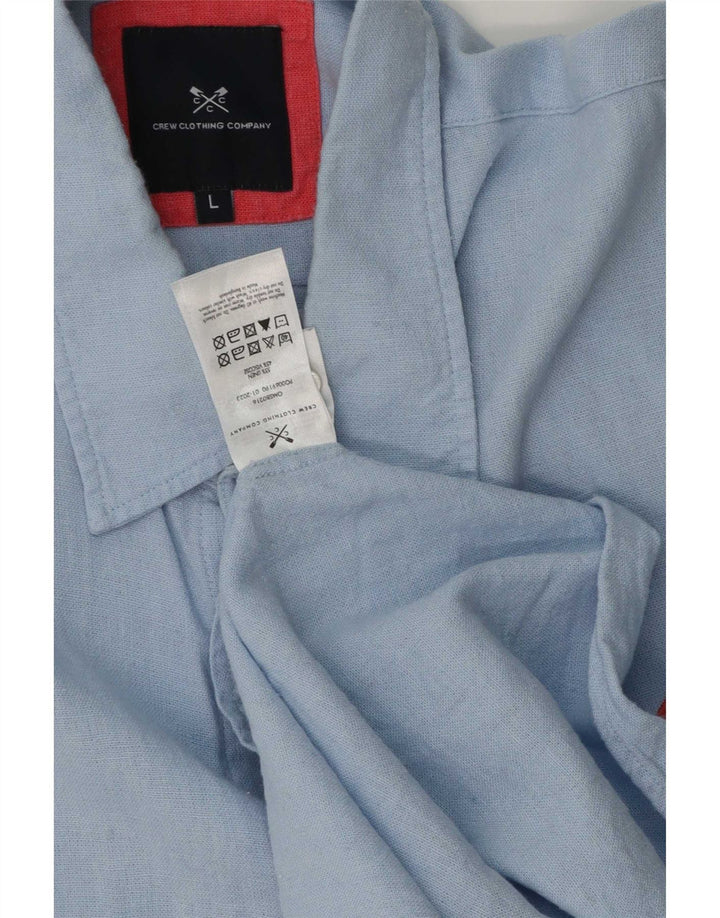 Crew Clothing Mens Shirt Large Blue Linen