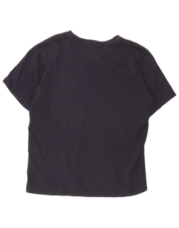 Champion Womens Graphic T-Shirt Top UK 14 Medium Navy Blue