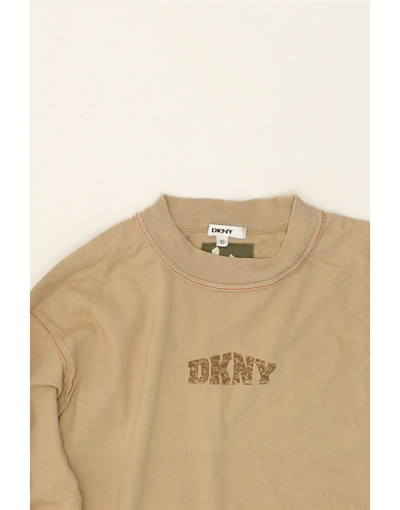 DKNY Boys Graphic Sweatshirt Jumper 9-10 Years Beige Cotton | Vintage Dkny | Thrift | Second-Hand Dkny | Used Clothing | Messina Hembry 