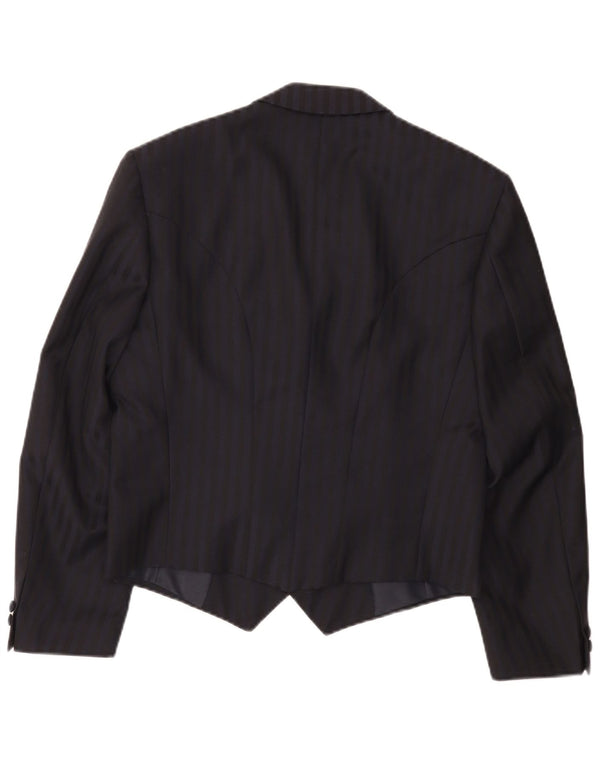 Wilvorst Mens Double Breasted Blazer Jacket UK 36 Small Navy Blue Striped